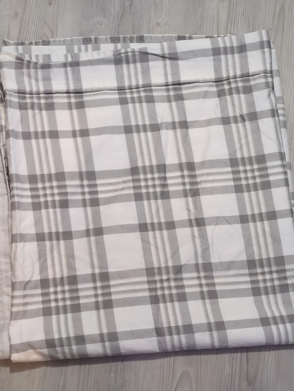 Threshold Gray Plaid Flat Sheet 100% Cotton 102x86 Sewing Fabric Craft Cottage
